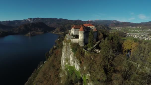 Bled Castle Hava Görüntüsü — Stok video