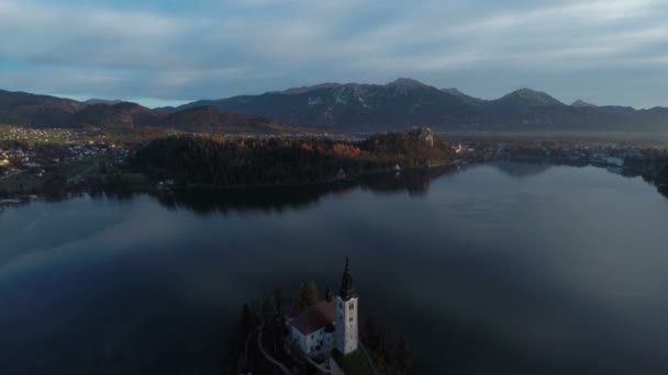 Luchtfoto Van Bled — Stockvideo