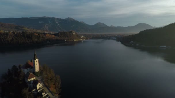 Widok Powietrza Jezioro Bled — Wideo stockowe