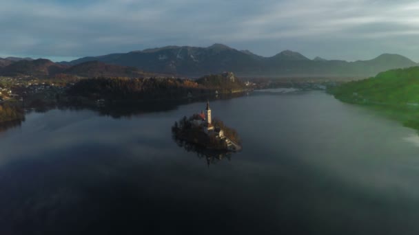 Αεροφωτογραφία Της Λίμνης Bled — Αρχείο Βίντεο