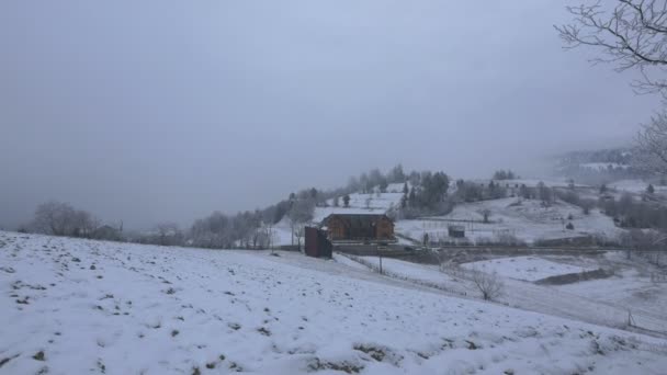 Χειμερινό Τοπίο Στη Ρουμανία — Αρχείο Βίντεο