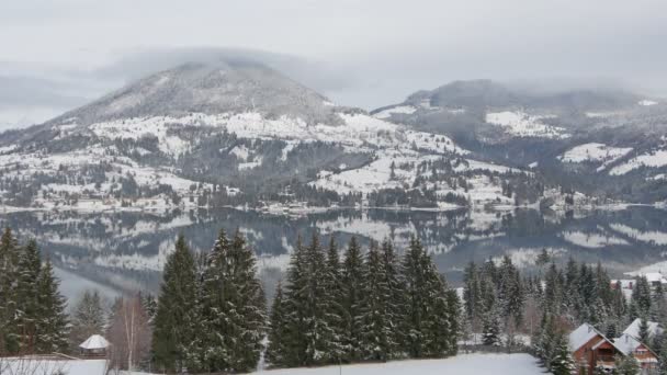 Lago Colibita Visto Inverno — Video Stock