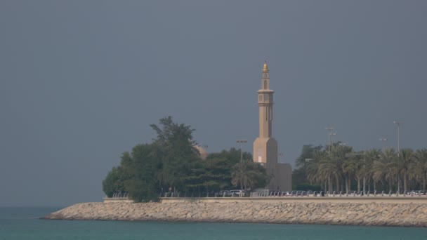 Torre Mesquita Perto Água — Vídeo de Stock