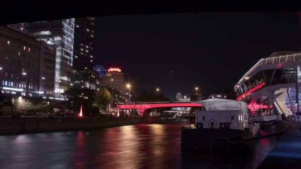 Tempo Notturno Donaukanal — Video Stock