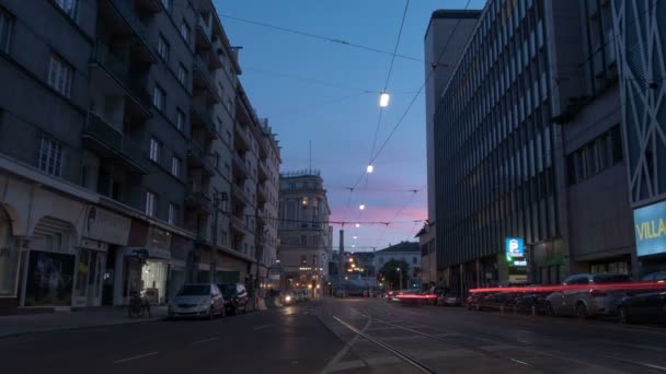 Timelapse Une Rue Crépuscule Vienne Autriche — Video