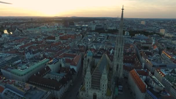 Aerial Pierwszej Dzielnicy Wiednia Wiedeń Austria — Wideo stockowe