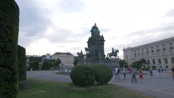 Памятник Марии Терезе Вена Австрия — стоковое видео