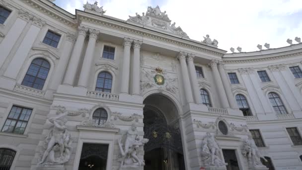 Прикрашений Фасад Палацу Гофбург Відень Австрія — стокове відео