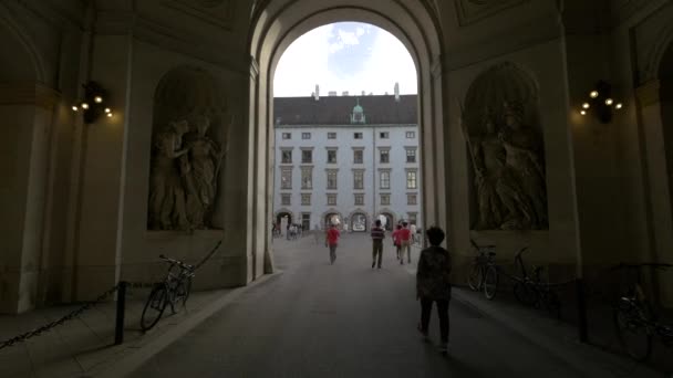 Schweizerhof Spatřen Komplexu Hofburg Palace — Stock video