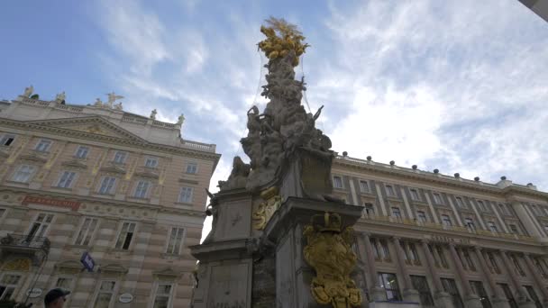 Monument Pestsule Rue Graben Vienne Autriche — Video