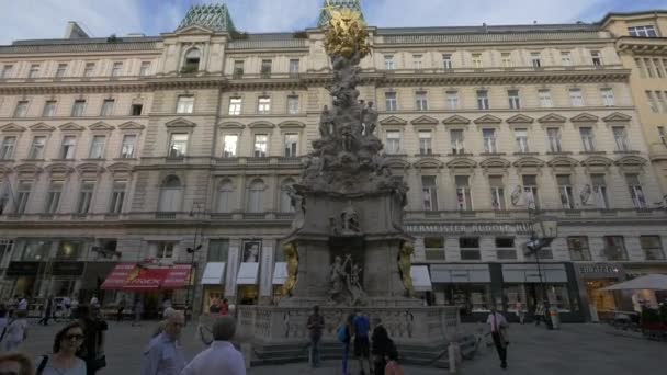 Monumento Columna Plaga Viena Austria — Vídeo de stock