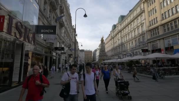 Spacerując Sklepach Graben Street — Wideo stockowe