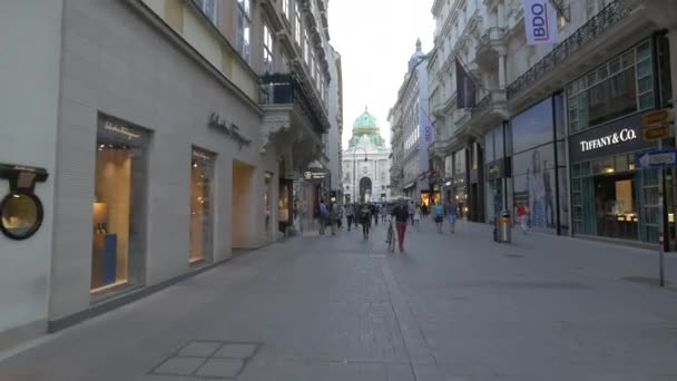 Procházka Ulici Kohlmarkt — Stock video