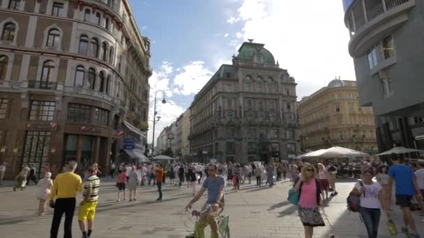 Mensen Wandelen Stephansplatz — Stockvideo