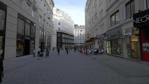 Persone Che Camminano Sulla Strada Bognergasse — Video Stock