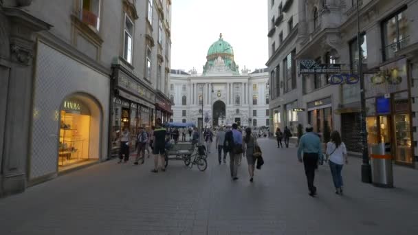 Caminando Kohlmarkt Viena Austria — Vídeos de Stock