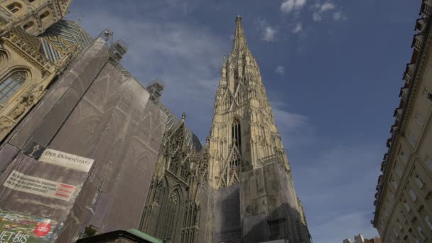 Vista Laterale Della Cattedrale Stephansdom — Video Stock