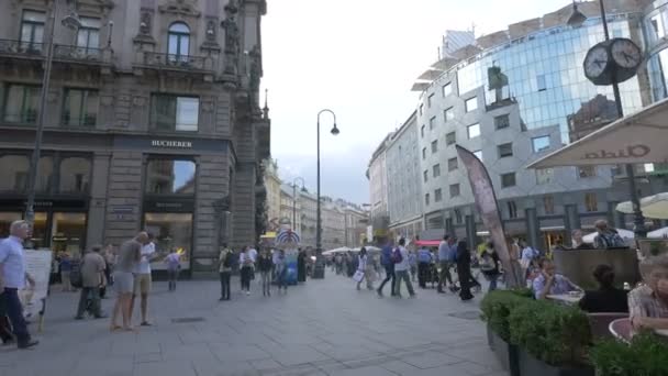 Mnoho Lidí Chodí Stephansplatz — Stock video