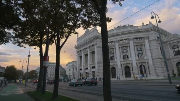Driving Court Theatre Universittsring Vienna Austria — Stock Video