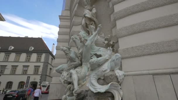 Estatua Michaelerplatz Viena Austria — Vídeo de stock