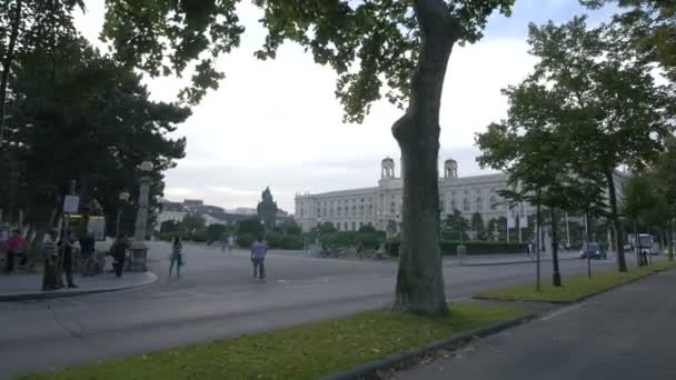 Maria Theresien Platz Φαίνεται Από Burgring — Αρχείο Βίντεο