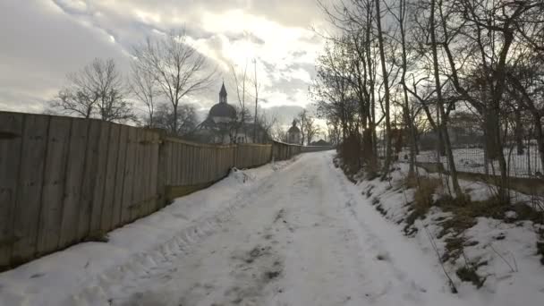 Eine Straße Dorf Ciprian Porumbescu — Stockvideo