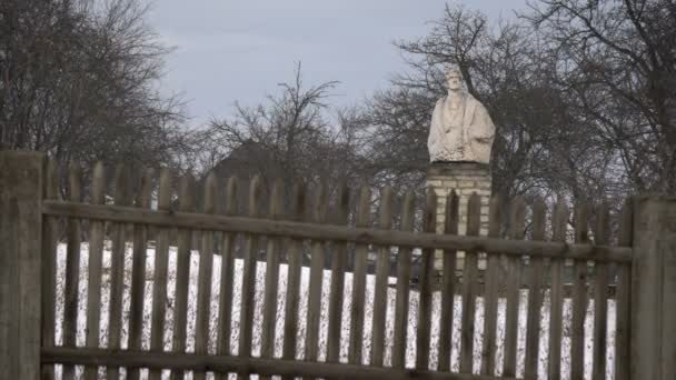 Över Ciprian Porumbescu Staty — Stockvideo