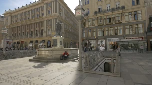 Fuente Calle Graben — Vídeos de Stock