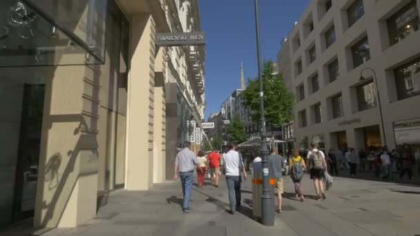 Passeggiando Negozi Sullo Stretto Krntner Vienna Austria — Video Stock