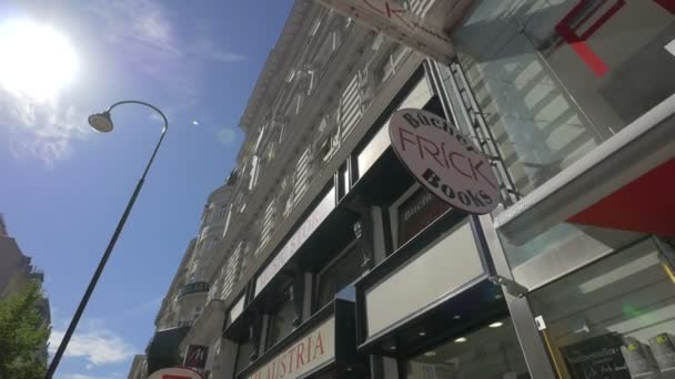 Karntner Caddesi Viyana Avusturya Mağazaları Olan Binalar — Stok video