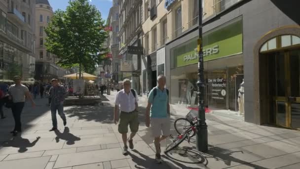 Geschäfte Der Karntner Straße Wien — Stockvideo