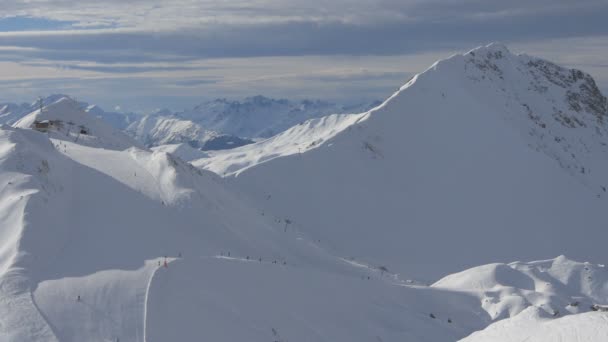 Pista Esquí Los Alpes — Vídeos de Stock