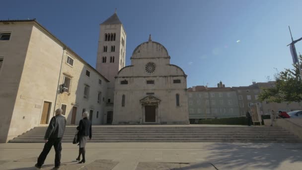 Fachada Iglesia Santa María Zadar Croacia — Vídeos de Stock