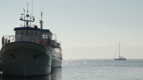 Barco Navios Mar — Vídeo de Stock