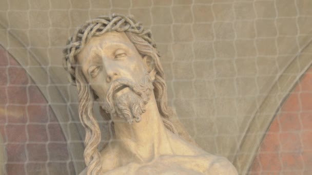 Statue Jésus Avec Couronne Épines — Video