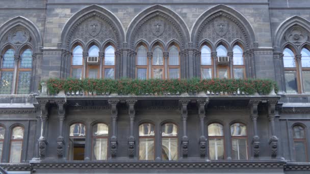 ウィーンのラタウスにゴシック様式の窓 — ストック動画