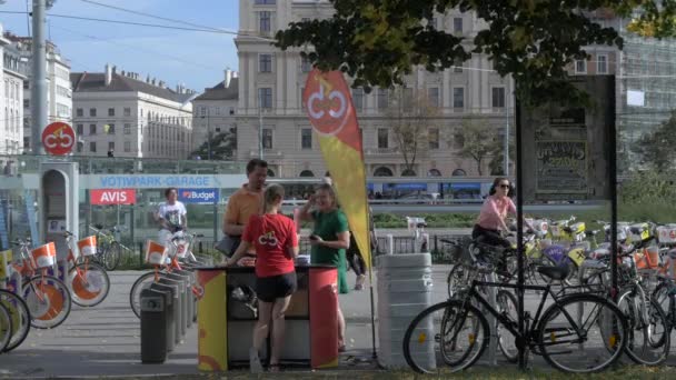 Citybike Stand Bécs Ausztria — Stock videók