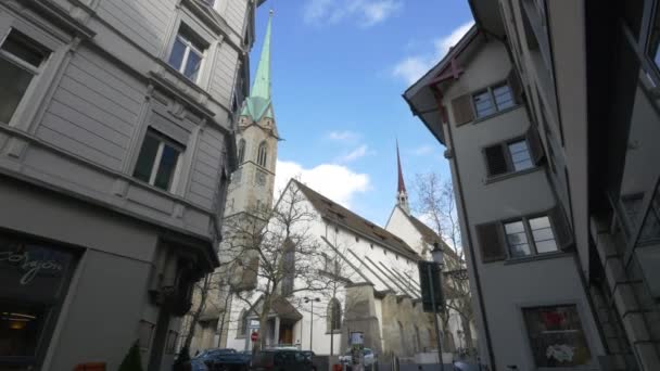 Fraumunster Church Zurich Switzerland — Stock Video
