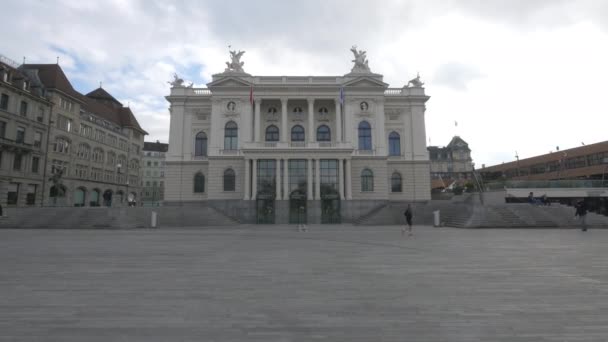Opera House Facade Zurich — Stock Video