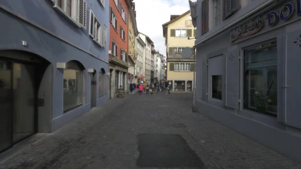 Niederdorf Street Zurique Suíça — Vídeo de Stock