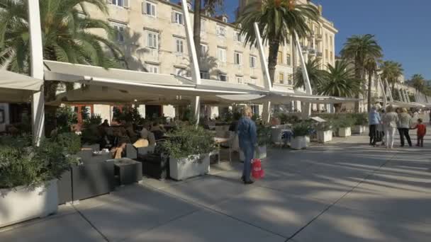 Passeio Por Restaurantes Livre Riva Promenade — Vídeo de Stock