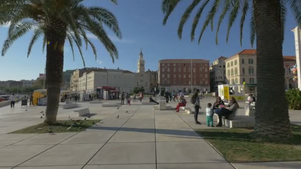 Vista Della Gente Piazza Franjo Tudjman — Video Stock
