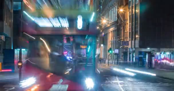 Tijdspanne Nachtverkeer Londen — Stockvideo