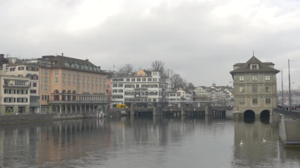 Limmat River Zurich Switzerland — Stock Video