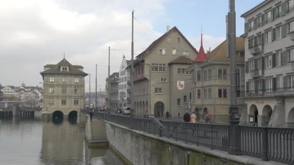 Fiume Limmat Zurigo Svizzera — Video Stock