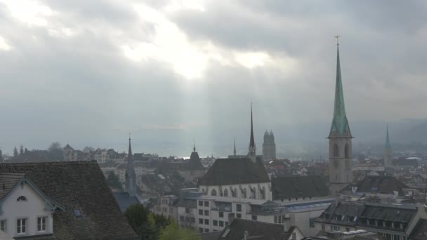 Cityscape Στη Ζυρίχη Ελβετία — Αρχείο Βίντεο