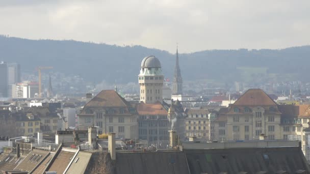 Building Rooftops Zurich Switzerland — Stock Video