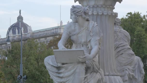 Uma Escultura Mármore Viena Áustria — Vídeo de Stock