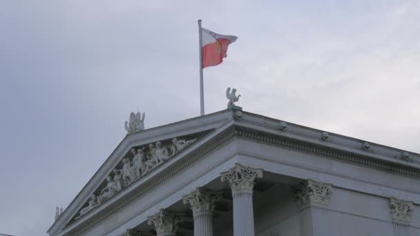 Flaga Szczycie Parlamentu Austrii — Wideo stockowe