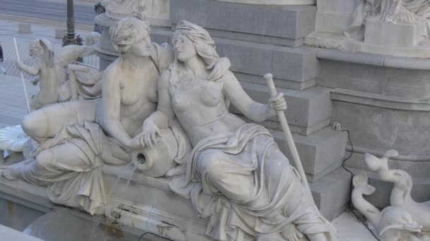 Skulpturer Pallas Athene Fontän — Stockvideo